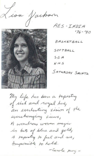 AES Yearbook photo Lisa 1980 